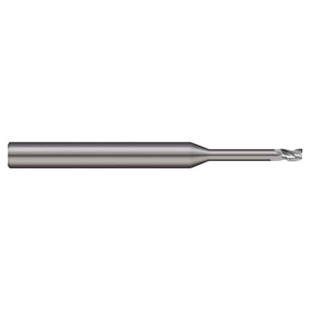 End Mill, 3 Flute, Square, 0.0150 (1/64) Cutter Dia, Overall Length: 1-1/2